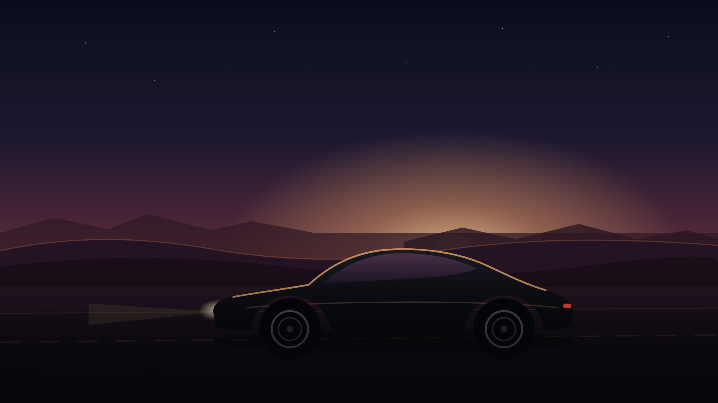 Luxury sports car on a dark stage